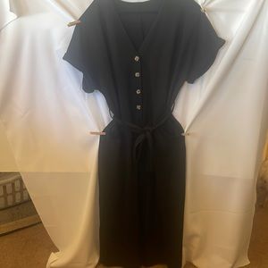 Capri wide leg romper with pockets 2x new without tags